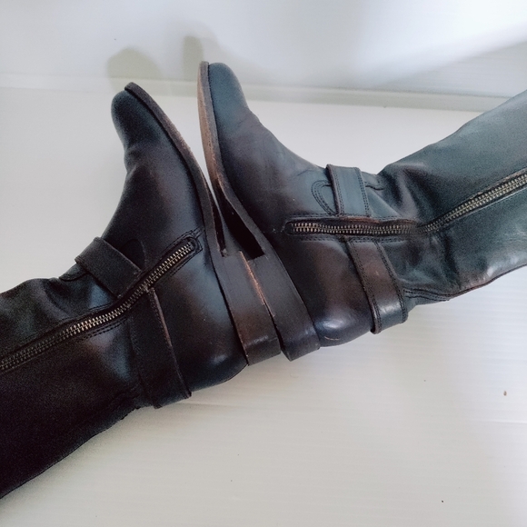 Frye Veronica Harness Tall Brown Leather Riding Boots Women’s Sze 7– Equestrian - Picture 11 of 15